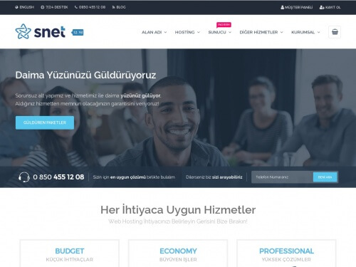 Snet Hosting ekran görüntüsü