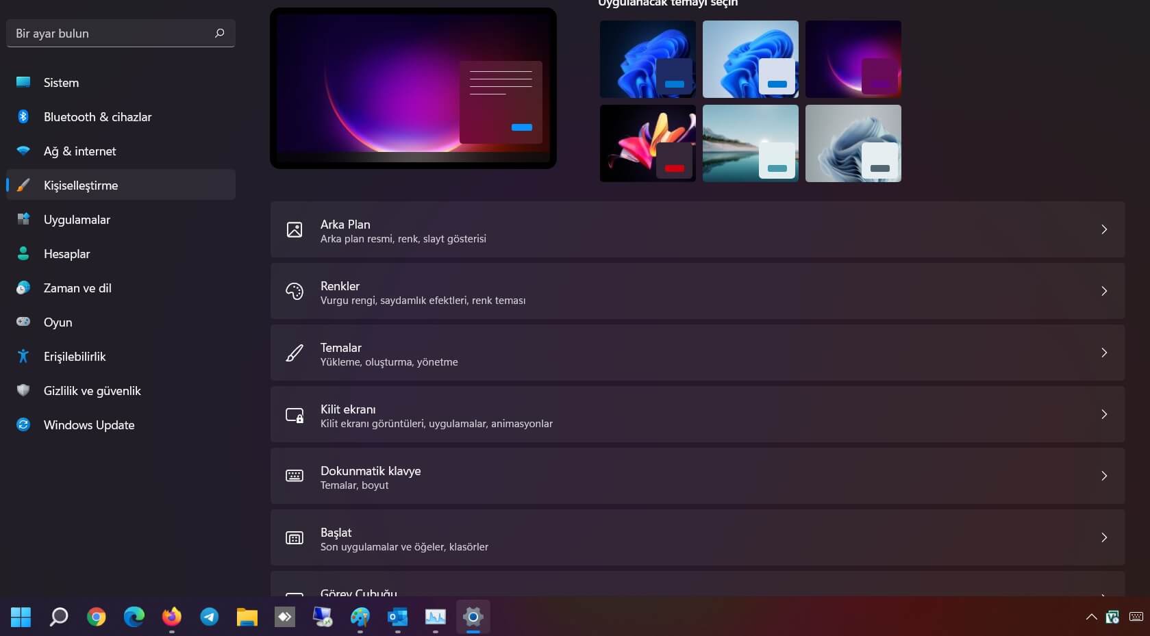 windows 11 baslat menucu cubugu sola yaslama