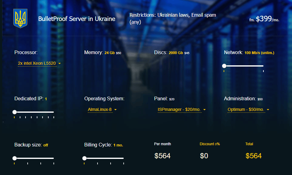 Ukrayna BulletProof Sunucusu